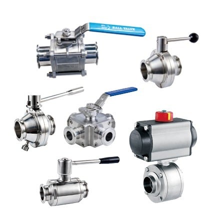 Paslanmaz Hijyenik Küresel ve Kelebek Tip Vanalar